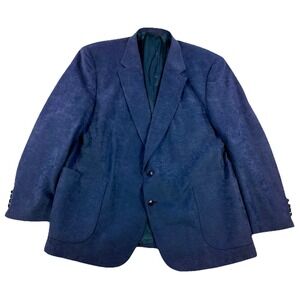 Vintage McGregor‎ blue Faux Suede Sport Coat Men's 50R retro 80s grandpafashion